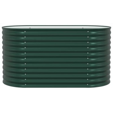 vidaXL Υψωμένο Κρεβάτι Κήπου Πράσινο 160x80x81 εκ. Από Γαλβανισμένο Χάλυβα