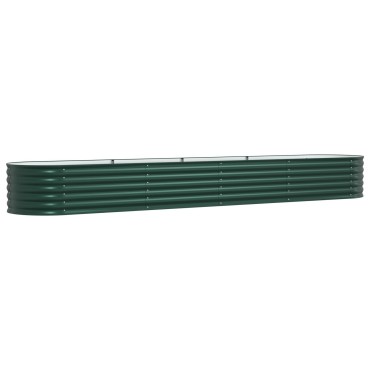 vidaXL Υψωμένο Κρεβάτι Κήπου Πράσινο 400x80x44 εκ. από Γαλβανισμένο Χάλυβα