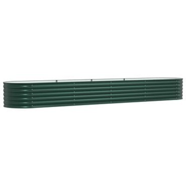 vidaXL Υψωμένο Κρεβάτι Κήπου Πράσινο 400x80x44 εκ. από Γαλβανισμένο Χάλυβα