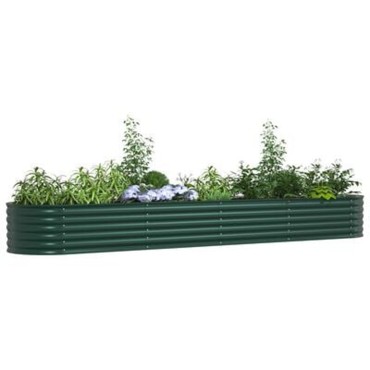 vidaXL Υψωμένο Κρεβάτι Κήπου Πράσινο 400x80x44 εκ. από Γαλβανισμένο Χάλυβα