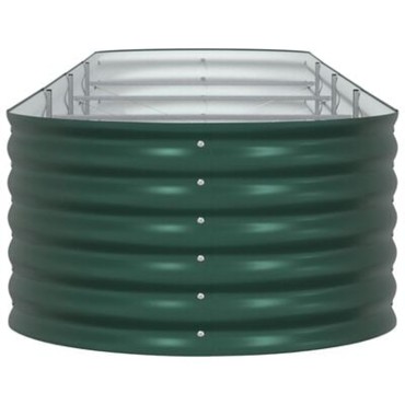 vidaXL Υψωμένο Κρεβάτι Κήπου Πράσινο 400x80x44 εκ. από Γαλβανισμένο Χάλυβα