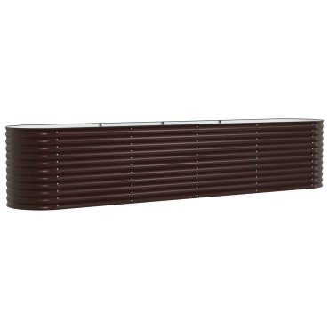vidaXL Κήπος Ανυψωμένο Κρεβάτι Καφέ 400x80x81 εκ από Γαλβανισμένο Ατσάλι