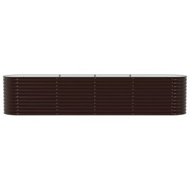 vidaXL Κήπος Ανυψωμένο Κρεβάτι Καφέ 400x80x81 εκ από Γαλβανισμένο Ατσάλι
