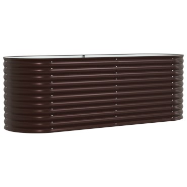 vidaXL Ψηλή Κρεβατοκάμαρα Κήπου Καφέ 240x80x81 εκ από Γαλβανισμένο Χάλυβα