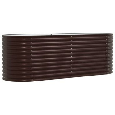 vidaXL Ψηλή Κρεβατοκάμαρα Κήπου Καφέ 240x80x81 εκ από Γαλβανισμένο Χάλυβα