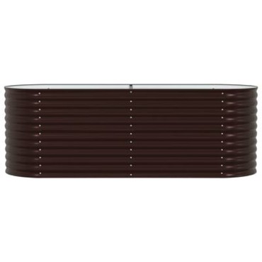 vidaXL Ψηλή Κρεβατοκάμαρα Κήπου Καφέ 240x80x81 εκ από Γαλβανισμένο Χάλυβα