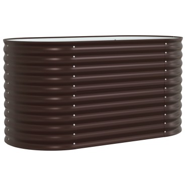 vidaXL Κήπος Υψηλό Κρεβάτι Καφέ 160x80x81 εκ Γαλβανισμένο Χάλυβα