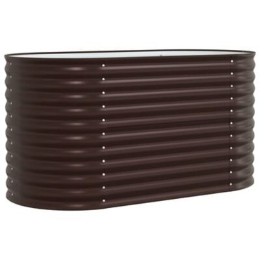 vidaXL Κήπος Υψηλό Κρεβάτι Καφέ 160x80x81 εκ Γαλβανισμένο Χάλυβα