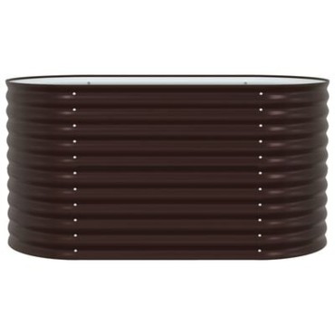 vidaXL Κήπος Υψηλό Κρεβάτι Καφέ 160x80x81 εκ Γαλβανισμένο Χάλυβα