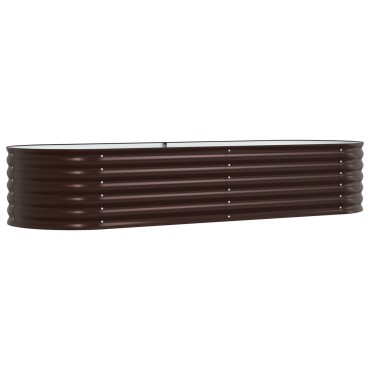 vidaXL Ψηλό κρεβάτι κήπου Καφέ 240x80x44 εκ. Γαλβανισμένο Ατσάλι