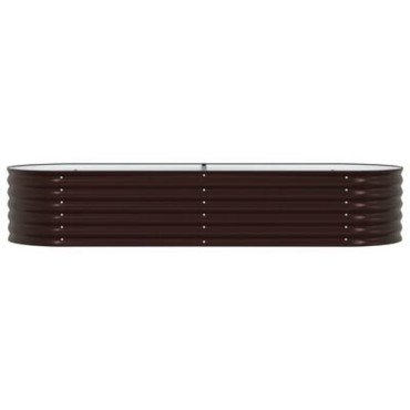 vidaXL Ψηλό κρεβάτι κήπου Καφέ 240x80x44 εκ. Γαλβανισμένο Ατσάλι