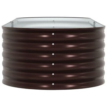vidaXL Ψηλό κρεβάτι κήπου Καφέ 240x80x44 εκ. Γαλβανισμένο Ατσάλι