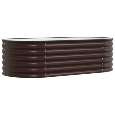 vidaXL Κήπος Ανυψωμένο Κρεβάτι Καφέ 160x80x44 εκ Γαλβανισμένο Ατσάλι