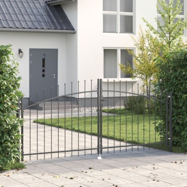 vidaXL Διπλή Πύλη WOERDEN 299,5 x 174,5 εκ. Ατσάλι Γκρι Κλειδώσιμο