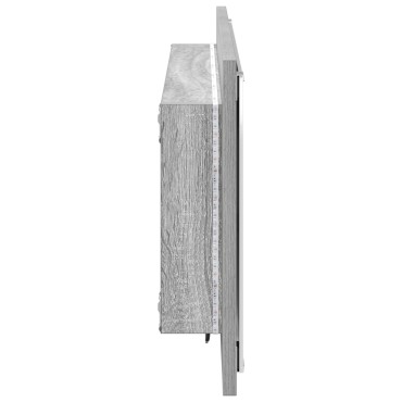 vidaXL Καθρέφτης μπάνιου με φως LED Γκρι Σονόμα 90x8,5x37 εκ