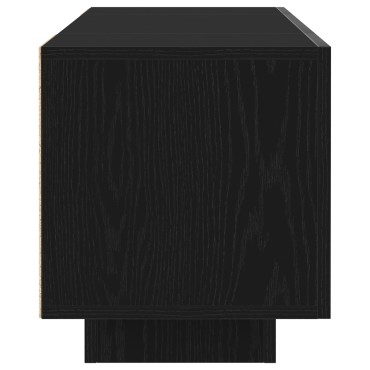vidaXL Κάδος τηλεόρασης με LED φώτα, Μαύρο Δρυς, 160x35x40cm, από επεξεργασμένο ξύλο