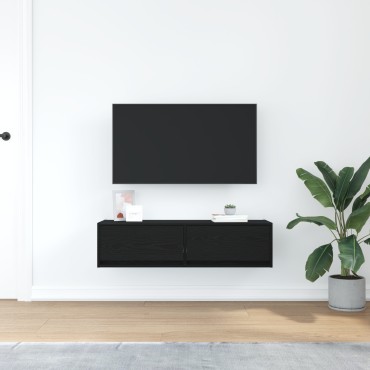 vidaXL Κάτι για τηλεόραση Μαύρη Δρυς 100x31x25,5cm Επεξεργασμένο ξύλο