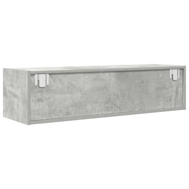 vidaXL Κομμάτι Τηλεόρασης Γκρι Σκυρόδεμα 100x31x25,5cm Επεξεργασμένο Ξύλο