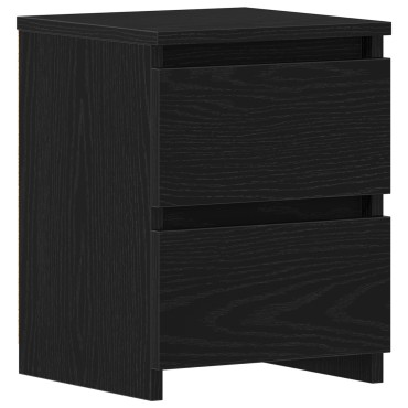 κομοδίνο vidaXL με συρτάρια Μαύρος Δρυς 30x30x40 εκ 1 τεμ.