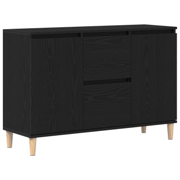 vidaXL Πλαϊνό Γραφείο Μαύρο Δρυς 101x35x60cm Φτιαγμένο από ξύλο 1 τεμ.