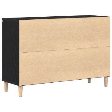vidaXL Πλαϊνό Γραφείο Μαύρο Δρυς 101x35x60cm Φτιαγμένο από ξύλο 1 τεμ.