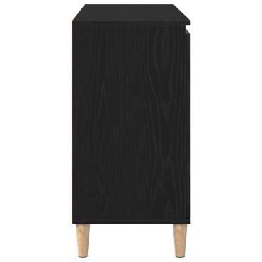 vidaXL Πλαϊνό Γραφείο Μαύρο Δρυς 101x35x60cm Φτιαγμένο από ξύλο 1 τεμ.