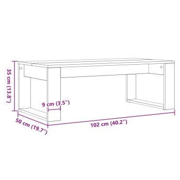 vidaXL Καφέ Τραπεζάκι Μαύρο Δρυς 102x50x35cm Ξύλο Επεξεργασμένο