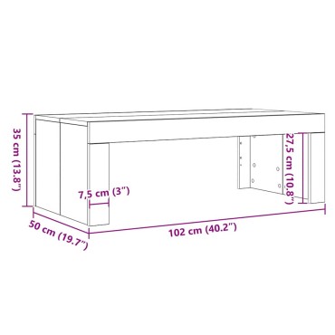 vidaXL Τραπεζάκι σαλονιού Μαύρη Οξυά 102x50x35cm 1 τεμ.