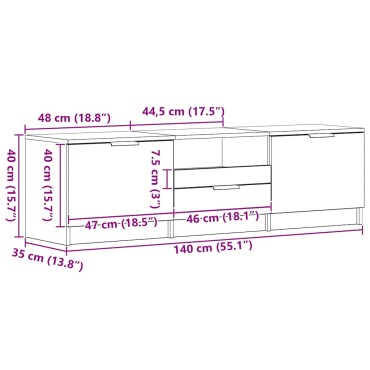vidaXL Ντουλάπι TV 140x35x40cm Επεξεργασμένο Ξύλο
