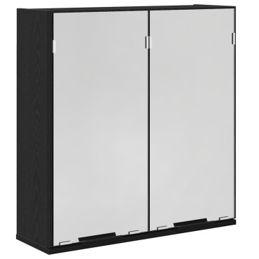 Καθρέφτης μπάνιου vidaXL - Μαύρη βελανιδιά, 64x20x66,5 cm Κατασκευασμένος από επεξεργασμένο ξύλο