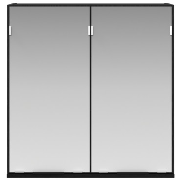 Καθρέφτης μπάνιου vidaXL - Μαύρη βελανιδιά, 64x20x66,5 cm Κατασκευασμένος από επεξεργασμένο ξύλο