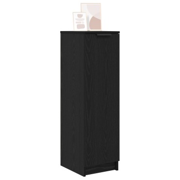 vidaXL Ντουλάπι Παπουτσιών Μαύρο Δρυς 29,5x35x100,5cm Επεξεργασμένο Ξύλο 1 τεμ.