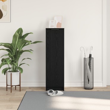 vidaXL Ντουλάπι Παπουτσιών Μαύρο Δρυς 29,5x35x100,5cm Επεξεργασμένο Ξύλο 1 τεμ.