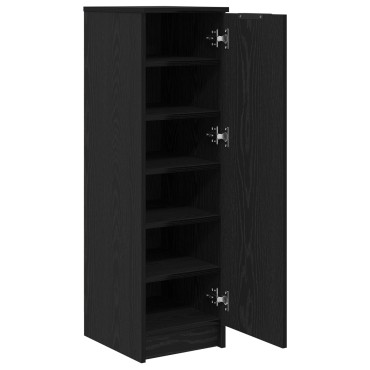 vidaXL Ντουλάπι Παπουτσιών Μαύρο Δρυς 29,5x35x100,5cm Επεξεργασμένο Ξύλο 1 τεμ.