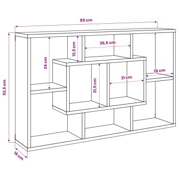 vidaXL Ράφι Τοίχου Μαύρη Οξυά 85x16x52,5cm Επεξεργασμένο Ξύλο 1 τεμ.