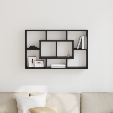 vidaXL Ράφι Τοίχου - Μαύρη Δρυς, 85x16x52.5cm, Φτιαγμένο από Επεξεργασμένο Ξύλο 1 τεμ.