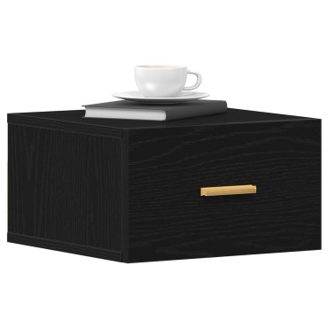 vidaXL Τοίχου Κομοδίνα 2 τεμ. Μαύρη Δρυς 35x35x20 εκ