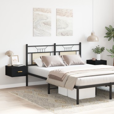 vidaXL Τοίχου Κομοδίνα 2 τεμ. Μαύρη Δρυς 35x35x20 εκ