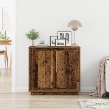 vidaXL Μπουφές Παλαιό Ξύλο 80x34x75cm Μηχανολογημένο Ξύλο 1 τεμ.