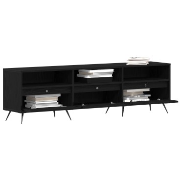 vidaXL Βαθιά Ντουλάπα Τηλεόρασης Μαύρη 150x30x44,5cm Επεξεργασμένο Ξύλο