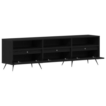 vidaXL Βαθιά Ντουλάπα Τηλεόρασης Μαύρη 150x30x44,5cm Επεξεργασμένο Ξύλο