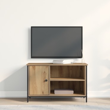 vidaXL Ντουλάπι τηλεόρασης Artisan Oak 80x40x50cm Επεξεργασμένο ξύλο και Ατσάλι