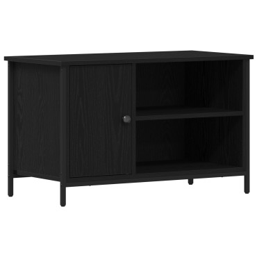 vidaXL Κάστρο Τηλεόρασης Μαύρο Δρυς 80x40x50cm Επεξεργασμένο Ξύλο και Χάλυβας