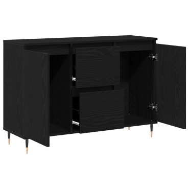 vidaXL Σύνθετο με Πόρτες & Συρτάρια Μαύρο Δρυς 101,5x35x70cm 1 τεμ.