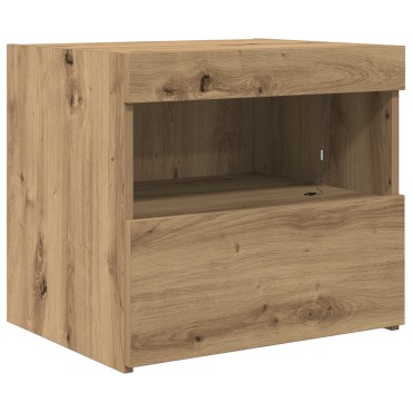 VidaXL Κομοδίνο με LED Φωτισμό Artisan Oak 50x40x45cm 1 τεμ.