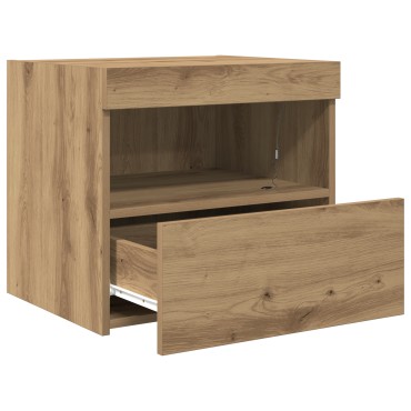 VidaXL Κομοδίνο με LED Φωτισμό Artisan Oak 50x40x45cm 1 τεμ.
