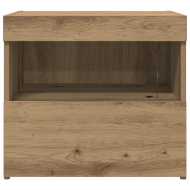 VidaXL Κομοδίνο με LED Φωτισμό Artisan Oak 50x40x45cm 1 τεμ.