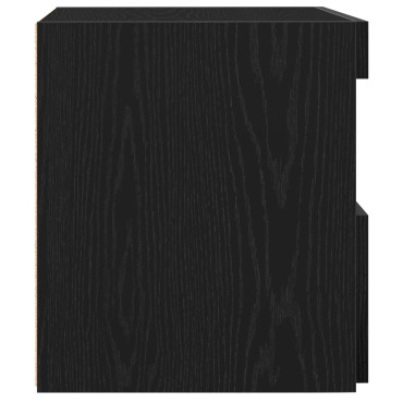 vidaXL Κομοδίνο με Φωτιστικά LED Μαύρη Δρυς 50x40x45cm 1 τεμ.