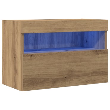 vidaXL Ντουλάπα Τοίχου για TV με LED Φώτα Artisan Oak 60x30x40cm