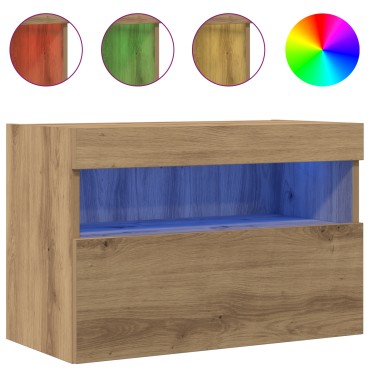 vidaXL Ντουλάπα Τοίχου για TV με LED Φώτα Artisan Oak 60x30x40cm